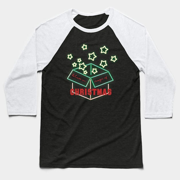 Believe in Christmas magic Baseball T-Shirt by THE WANDER KEY